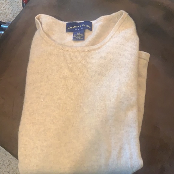Charter club 100% cashmere p/s tan long sleeve. - Picture 10 of 10
